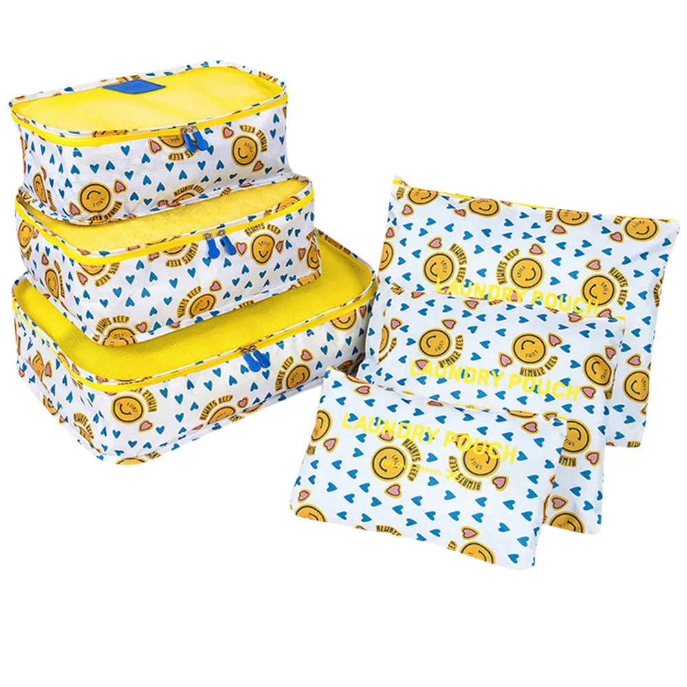 

Practical travel storage bag 6Pcs Waterproof Travel Clothes Storage Bag Luggage Organizer Pouch Packing Cube Container Organiser