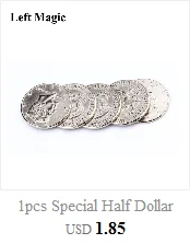 Four Coin To One Big Half(Dollar Diameter 5.6 Cm) Magic Tricks 1 Coins+3 Shell Half Dollar Expanded Shell Dollars Coin Magic