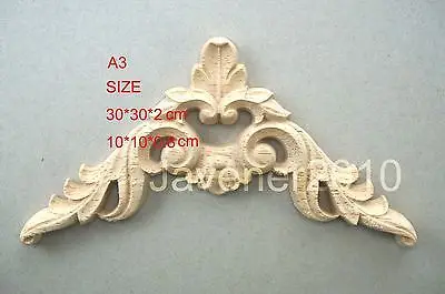 

A3-10x10x0.8cm Wood Carved Corner Onlay Applique Unpainted Frame Door Decal Working carpenter Flower