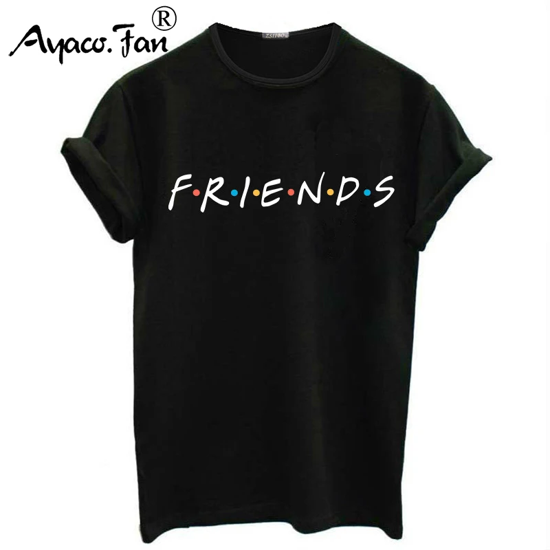 أصدقاء إلكتروني طباعة القمصان للإناث فتاة صديقها المرأة التي شيرت عارضة س الرقبة تي شيرتات عجيبة فضفاض لطيف سيدة أعلى المحملة محب