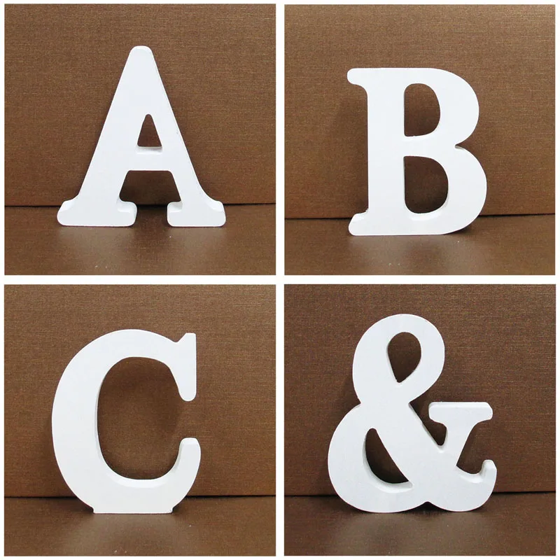 

1pc 8X8CM White Wooden Letters Alphabet Word Personalised Name Design Art Craft Free Standing Wedding Heart Home Decor English