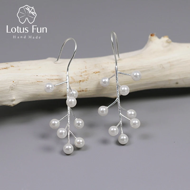 

Lotus Fun Real 925 Sterling Silver Handmade Creative Fine Jewelry Holly Fruits Dangle Earrings for Women Brincos