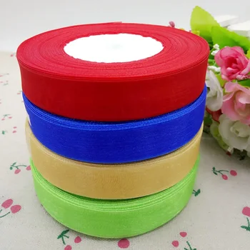 

HL 4 reels (200yards) 20mm width double face organza ribbon webbing wedding party decoration crafts gift packing belt A169