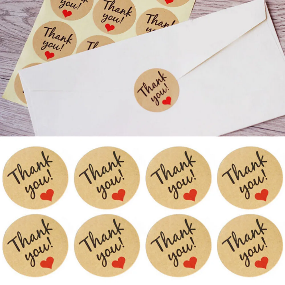 

60Pcs Kraft Paper label sticker Thank You Gift Tags Burlap christmas decorations Wedding Favors Party Accessories