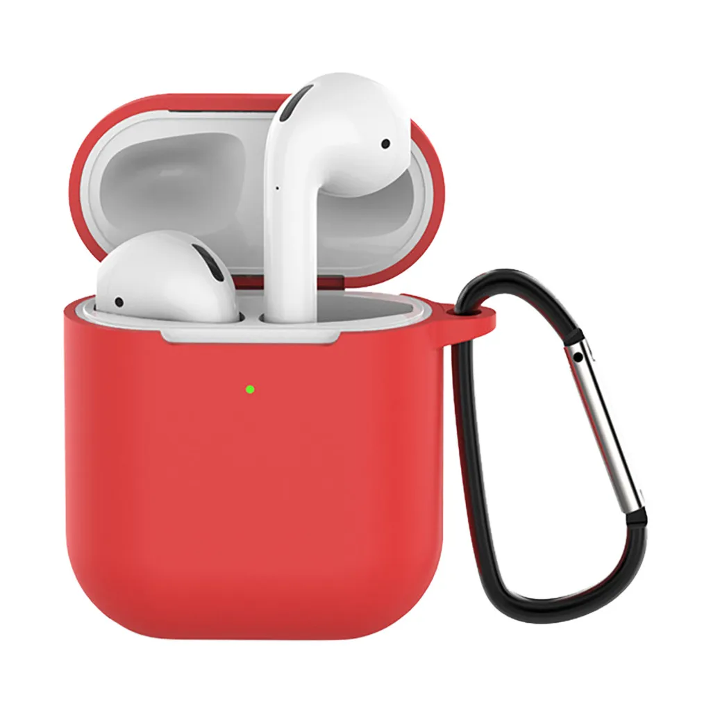For AirPods Silicone Cover Case Anti-lost Protective Cover Skin Case for Apple AirPods 2 with Ear Hook And No Ear Hook