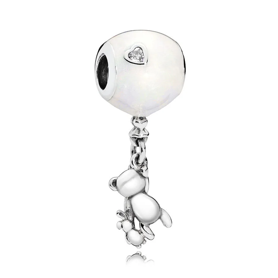 

Authentic 925 Sterling Silver DIY Jewelry Teddy & Balloon Dangle Charm fit Pandora Bracelet Bangle Lady Gift Bead Pendant