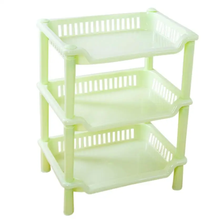 3 уровня пластиковый угловой органайзер для ванной комнаты Caddy полка кухонный стеллаж держатель для стойки - Цвет: Зеленый