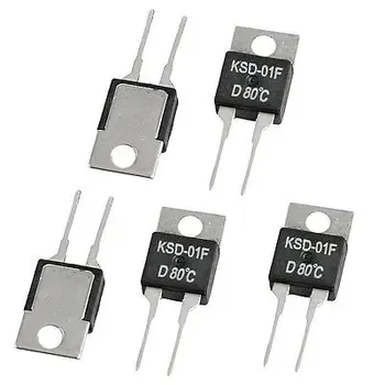 

5 Pcs 80C NC Temperature Control Switch Thermostat KSD-01F 250VAC/ 24VDC 1.5A