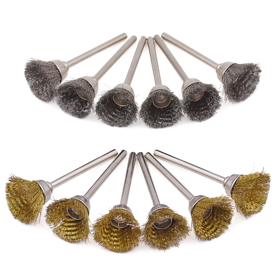 

100pcs Brass Wire Brush For Dremel Rotary Tool Polishing Wheels Set Kit For Wood Metal Glass Polishing Grinding Abrasive Tools