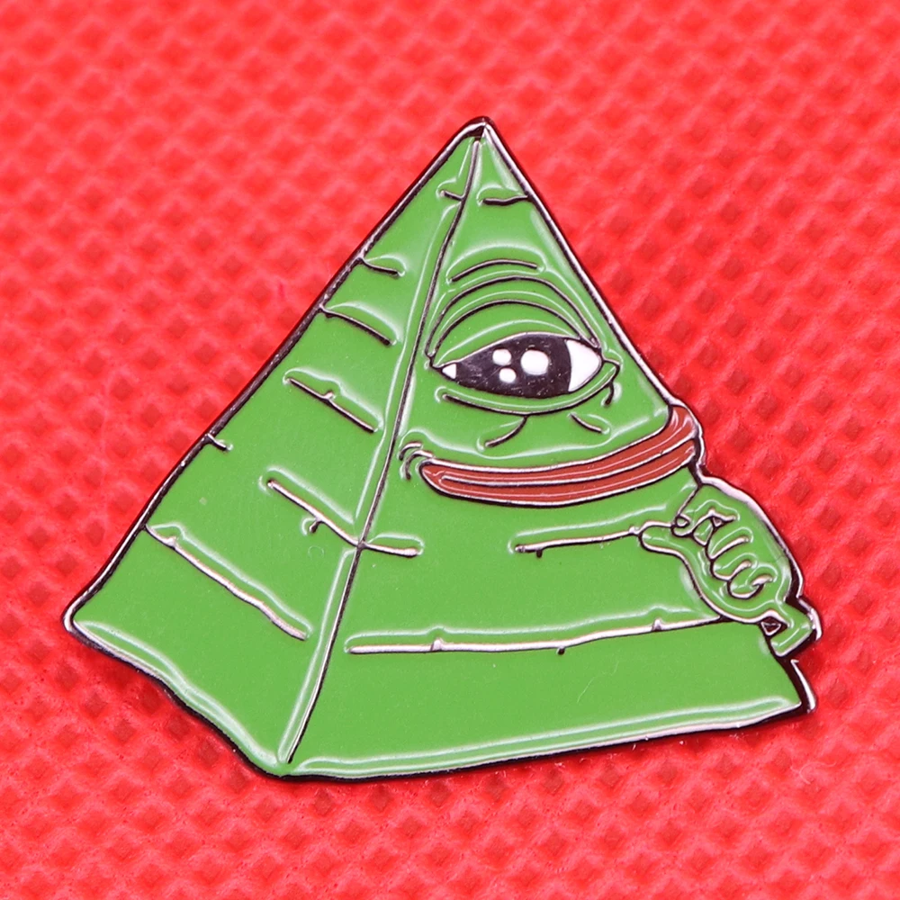 Kermit булавка в виде пирамиды забавная лягушка все видя брошь для глаз бижутерия