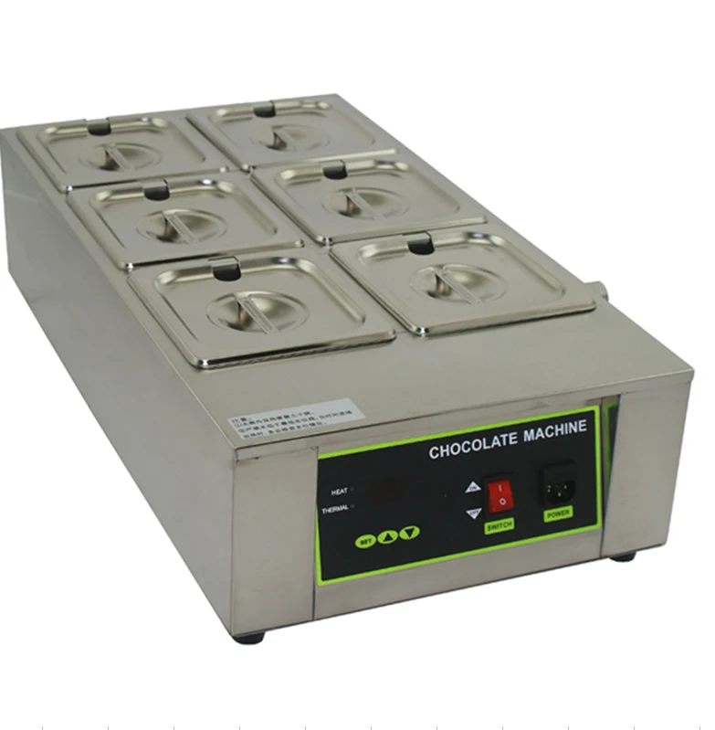 

Free shipping Commercial Use 110v 220v 6 Tanks Digital Chocolate Melteing machine Solid butter Melter Electric heating furnace