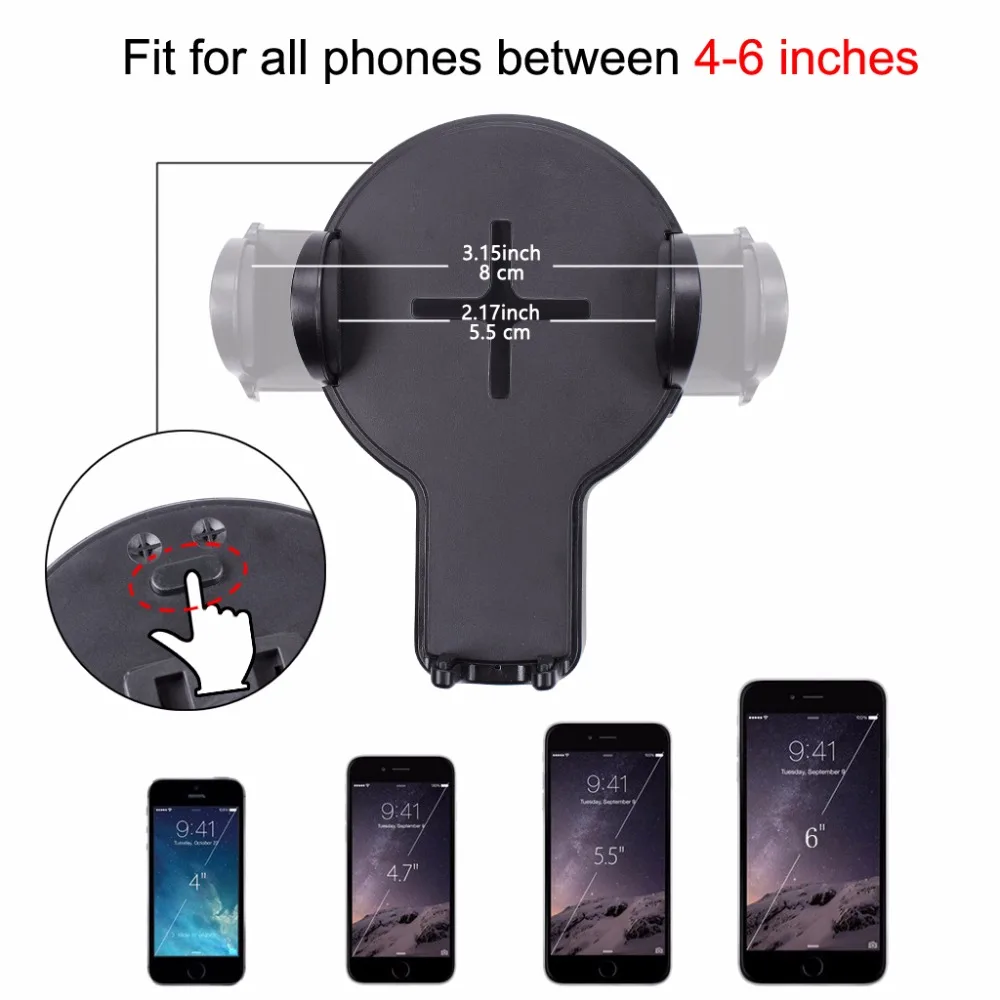 Wireless Chager Car Mount Qi Fast Chaging 360° Adjustable Strong Sticky Gel Pad Car Phone Holder For Samsung Galaxy S8  8 Edge  S7  S6  Note 5 Iphone 8  8 Plus  X And All Qi Enable Dev (6)