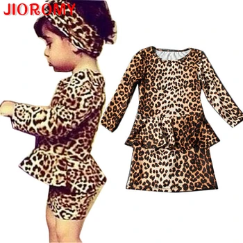 

Summer Girl Baby Fashion Leopard Printed Dresses Fast-selling Explosive Long Sleeve Princess ins Style