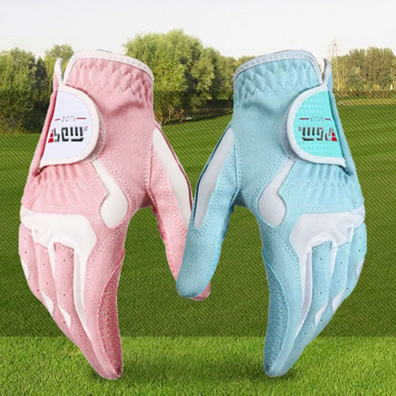 Бренд PGM, женские перчатки для гольфа, для спорта на открытом воздухе, перчатки для гольфа, супер волоконная ткань, эластичная, дышащая, для женщин, 1 пара, перчатки для гольфа D0015