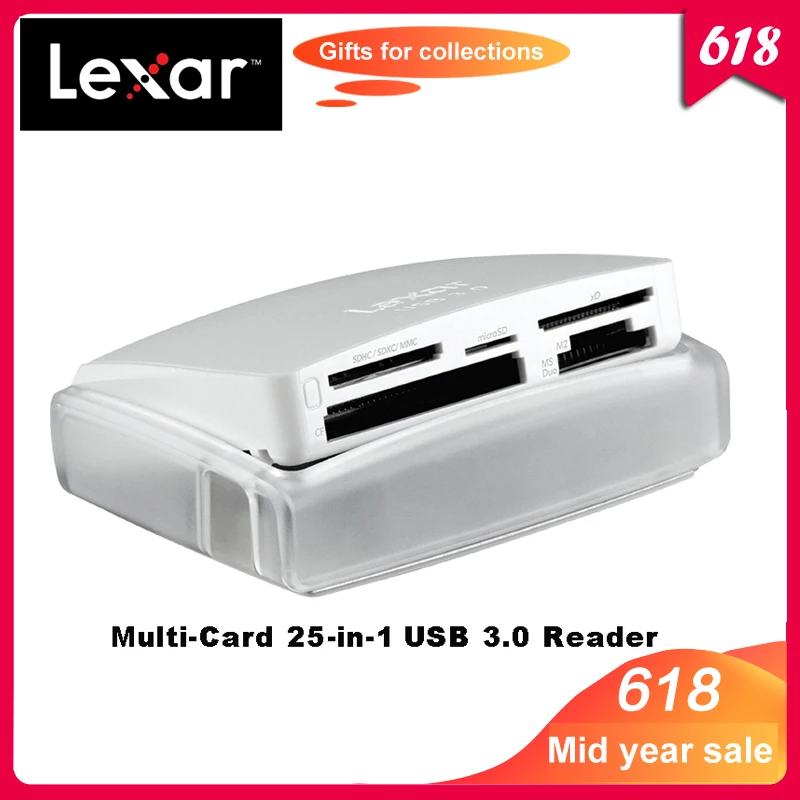 

100% Original Lexar Multi-Card 25-in-1 SuperSpeed USB 3.0 technology card Reader for CF SD TF XD M2 speed up to 500MB/s