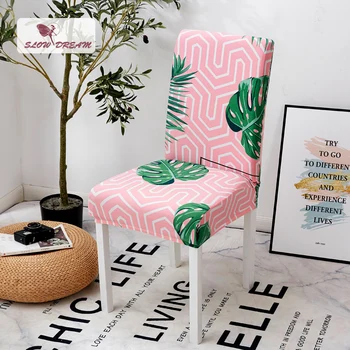 

Slowdream Leaf Nordic Decoration Anti Dirty Removable Seat Cover Single Chair Cover Decor Home Living Room Elastic Slipcover