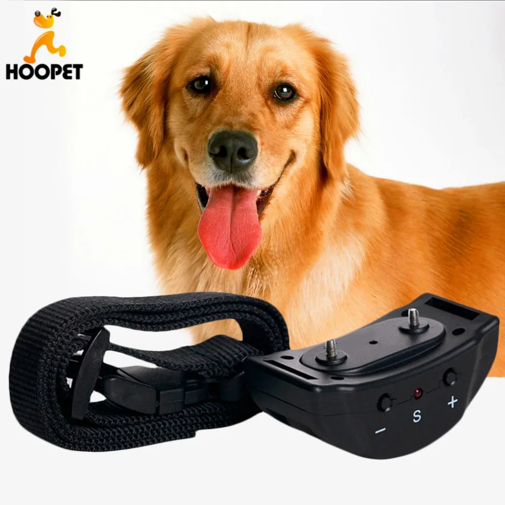 

Hoopet Dog Anti Bark Control Collar Auto Vibration Shock Training Stop Barking Bark Deterrents leather leash Drop Shipping