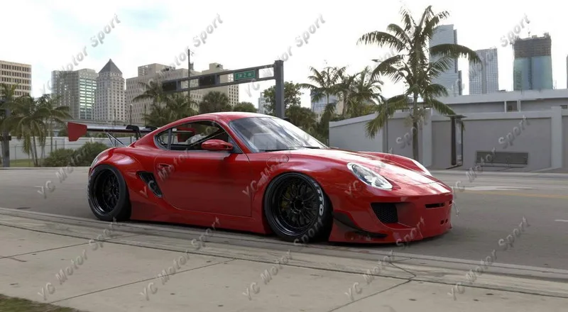 2009-2012 Porsche Cayman 987 Pandem Rocket Bunny Style Wide Body Kit FRP (54)