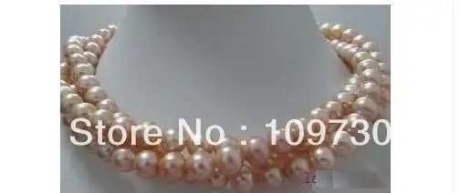 

Jewelry 001875 classic 50"AAA+ 8-9MM SOUTH SEA GOLD PINK PEARL NECKLACE 14KGP