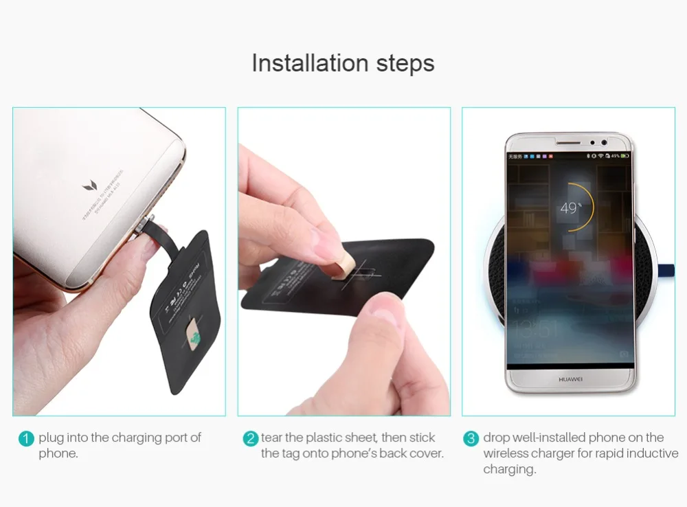 Nillkin Qi Беспроводное зарядное устройство+ приемник type-C Беспроводная зарядка для huawei mate 9 10 Pro Honor 10 8 9 V9 V10 P9 P10 Plus P20 Pro