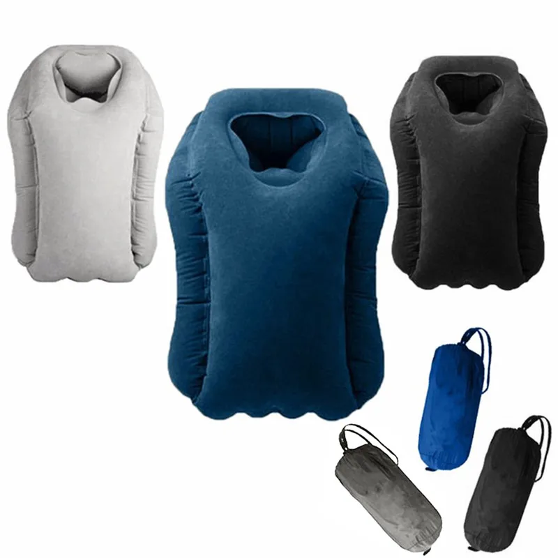 2017 hot sale Multi-function Inflatable Woollip travel outdoor pillow Inflatable Travel on Airplane outdoor Pillow Cushion mat  (1)