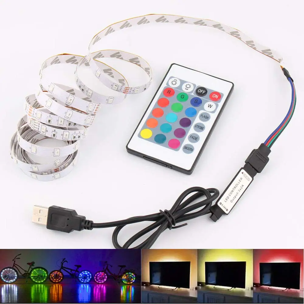 5V 5M USB кабель питания Светодиодные полосы света лампы SMD 2835 Рождество стол Декор