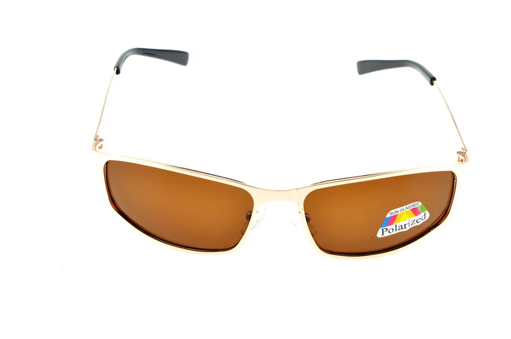 

Small rectangle GOLD mens Polarized Light brown sunglasses UV400 polaroid polarised sport driving Outdoor designer sun glasses