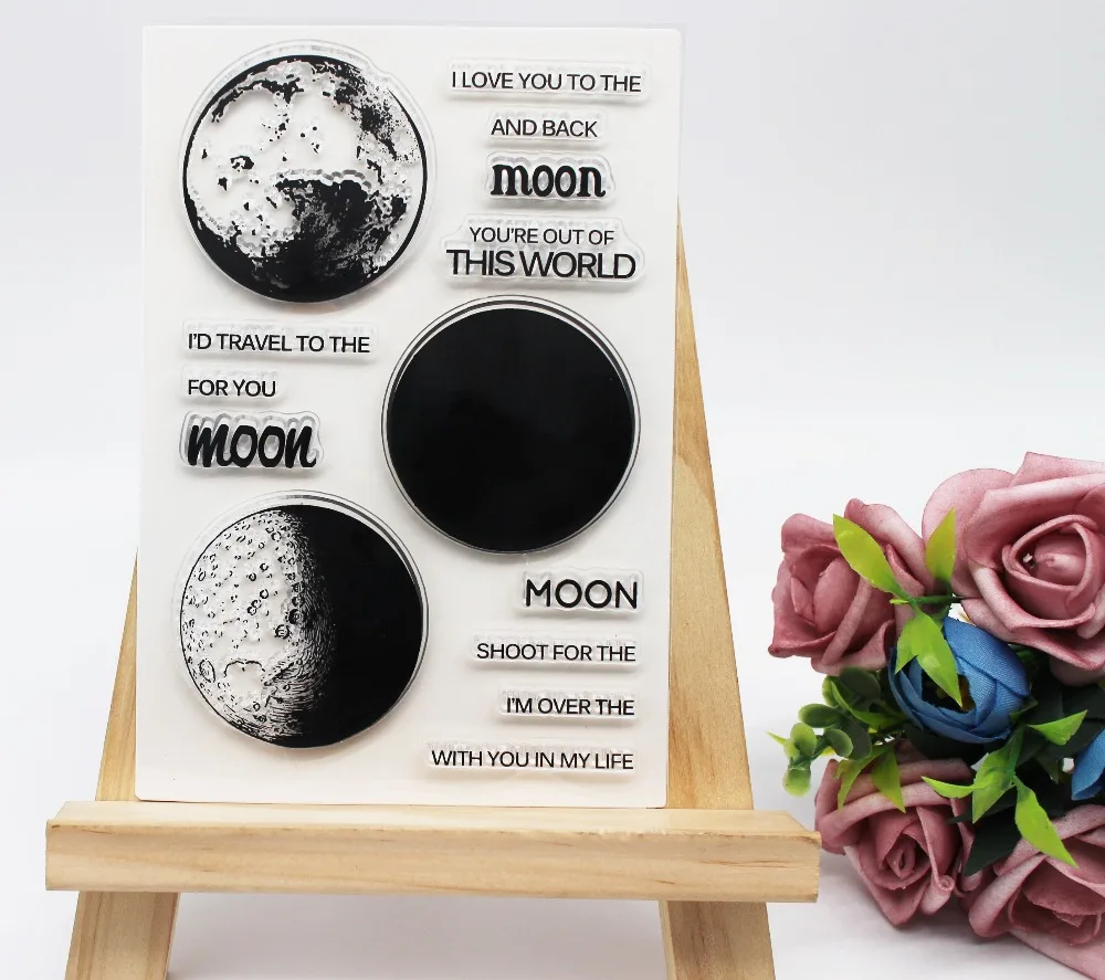 

Moon/House/Animals/ Silicone Clear Stamp Seal Yourself For Scrapbooking Album Sheets Decorative Clear Stamps Wedding Decor