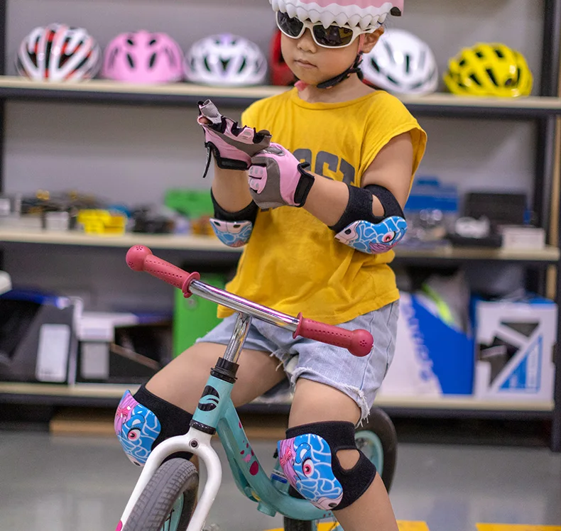 ROCKBROS Детские налокотники наколенники Детские Велоспорт Лыжный Спорт рука нога защитный Шестерни Набор для колесико для скейтбординга катание