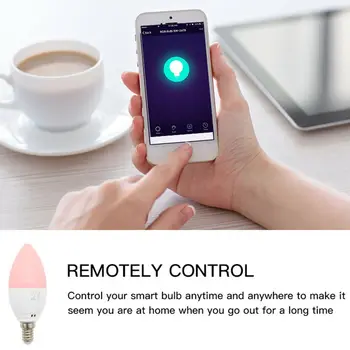 

1 Pcs Candle LED Lamp Light Smart Bulb 5W RGB for Home Kitchen Bedroom Living Room CLH@8