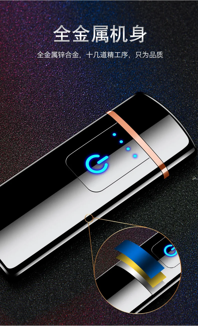 Сенсорная Индукционная Зажигалка зарядка Usb двухсторонний точечный детектор дыма Зажигалка гаджеты для мужчин