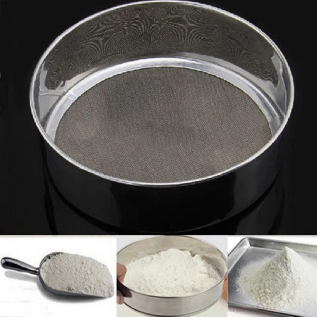Wholesale Stainless Steel Mesh Flour Sifting Sifter Sieve Strainer Cake