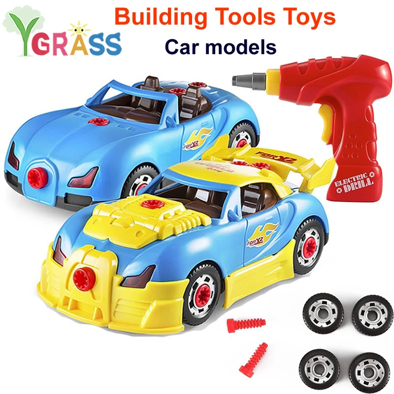 

Boys Car Toys Model Building Tools For Modeling Racing Vehicle Kit Diecast With Sound Light Screw Toys For Children
