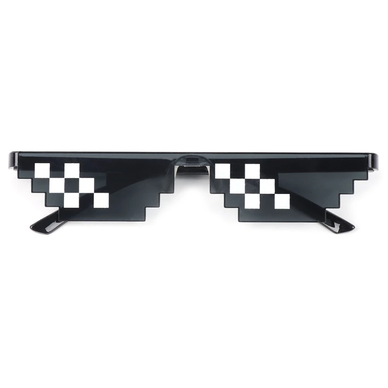 Thug Life очки дело с ним очки пиксель для женщин и мужчин черная мозаика солнцезащитные очки детские игрушки