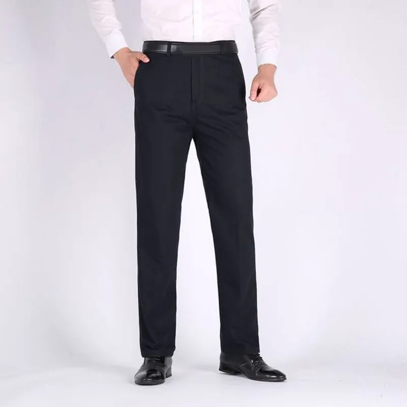 LAAMEI осенние хлопковые брюки мужские брюки для отдыха с высокой талией Прямые свободные деловые повседневные брюки для мужчин