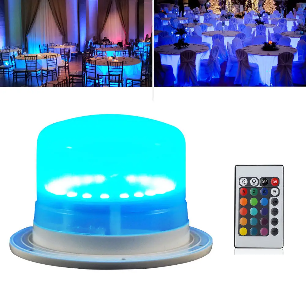 

Led Wedding Lighting Rgb Remote Under Table Decor Lamp Party Event Banquet Hall Lamps Lighting Night Lights
