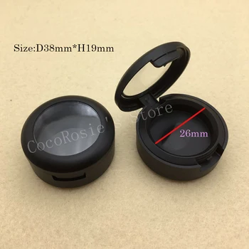 

(50 pieces/lot) 1.5g-2g empty eyeshadow case,round eyeshadow compact box,check color case,lipstick case with clear window