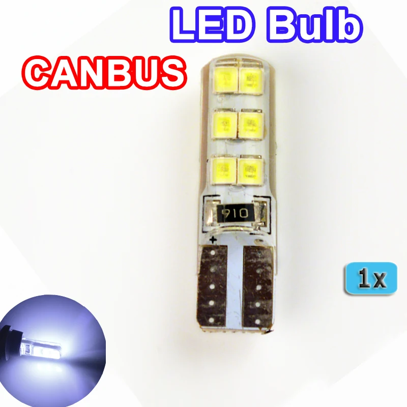 

flytop Car LED Bulb T10 2835SMD CANBUS Silicone Shell 12 Chips W5W 12V Cold White Color Canbus Auto Side Clearance Plate Lamp