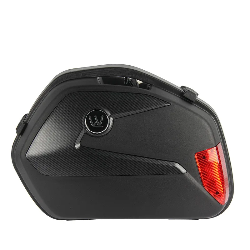 Горячая V-35 2 шт. черный мотоцикл хвост коробка мотоцикл боковой чехол ABS пластик сторона Паньер 21L - Название цвета: 3