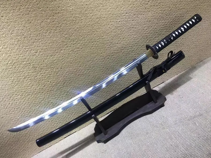 

HandMade Japanese Sword Samurai Katana Groove Sharpened High Carbon Steel Blade Can Cut Bamboo Wood Sharp