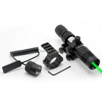 

Tactical 532nm Green Dot Laser Designator Sight Adjustable Weaver Mount With Tail Switch For Hunting Rifle Guns