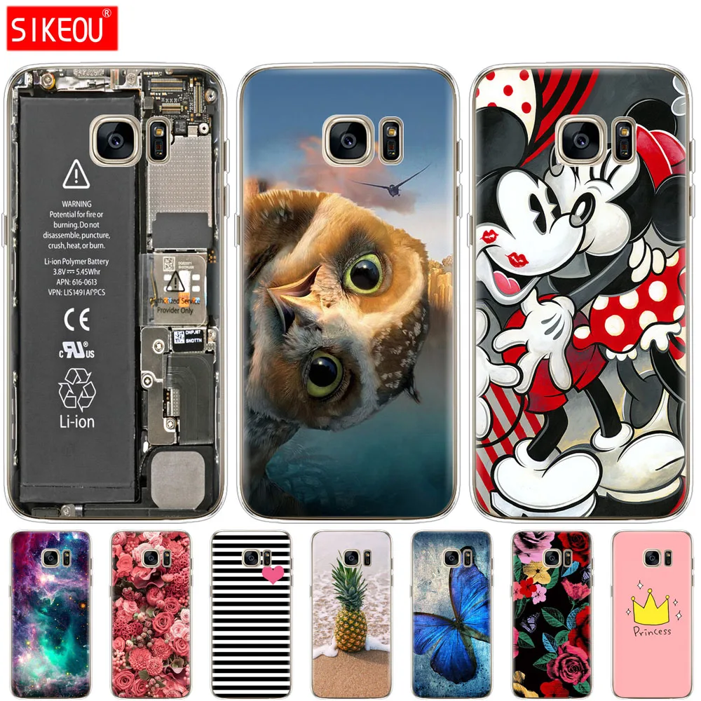 

silicone case For Samsung Galaxy S7 Case soft tpu Cover For Samsung S7 edge cartoon protective phone shell coque bags bumper