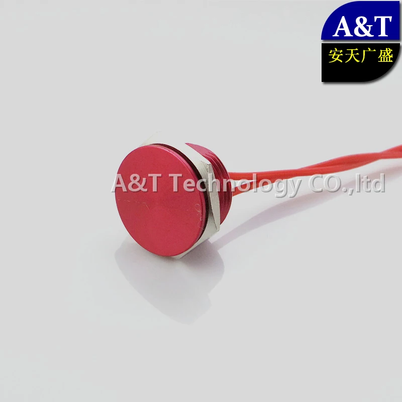

80pcs/lot 16MM Flat head Red Housing color Piezo Switch Waterproof IP68,Metal Anti vandal Piezoelectric Push Button Switch