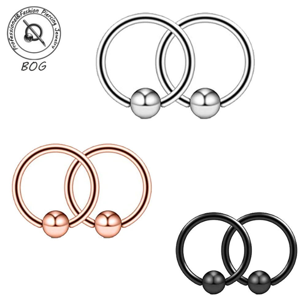 

5PCS Steel Captive Bead Ring BCR lip Ear Hoop Nose Ring Ear Tragus Cartilalge Piercing Nipple Ring Body Jewelry Earring 16g 18g