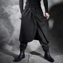 S-2XL, хит, летние мужские новые модные брюки-брюки для отдыха, ложные брюки-шаровары для ночного клуба