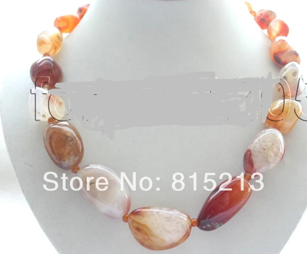 

FREE SHIPPING>@@> N1090 Natural 38mm Baroque Yellow Agate Necklace!