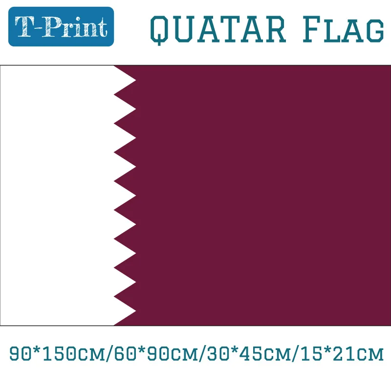 

Free shipping 3*5 Feet Hanging Flag 90*150cm/60*90cm/30*45cm/15*21cm Quatar Flag