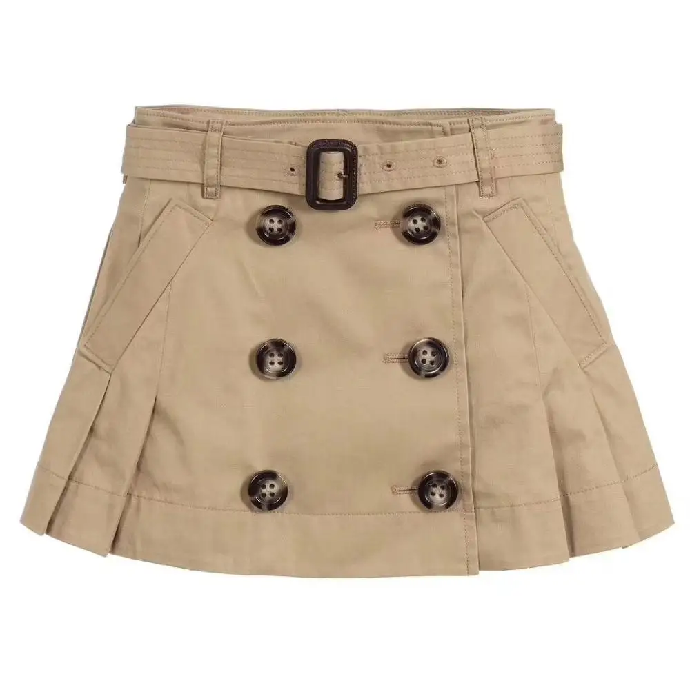 

2019 New Autumn Hot Toddler Kids Khaki Solid Skirt Baby Girls Boutique Skirt