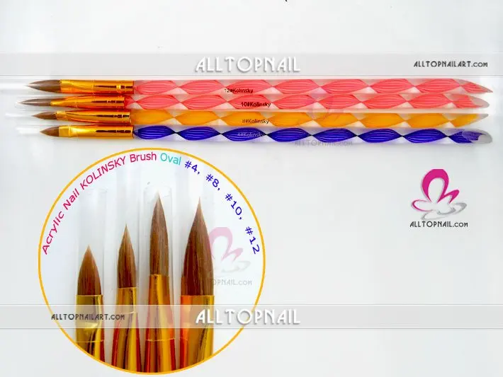 

Professional kolinsky nail art brushes for nail technicians 30pcs/lot 4#, 8#,10#,12# Size available - Free shipping