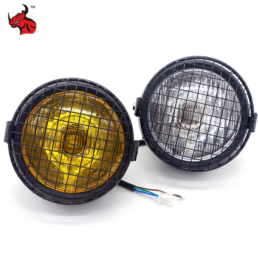 

Motorcycle Headlight LED Headlamp Grill Side Mount Cover Headlight Lamp Cover Mask Universal Motorbike Headlight Farol De Moto